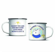 Personalised Peppa Pig Number 1 Daddy Enamel Mug
